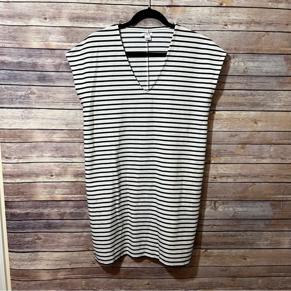 J.Crew Striped Sheath Dress Size Small Blue White EUC